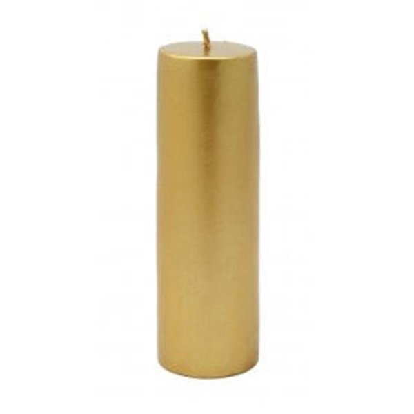 Zest Candle CPZ-124-24 2 x 6 in. Metallic Bronze Gold Pillar Candle -24pcs-Case - Bulk, Zest Candle, Mfr#: CPZ-124_24